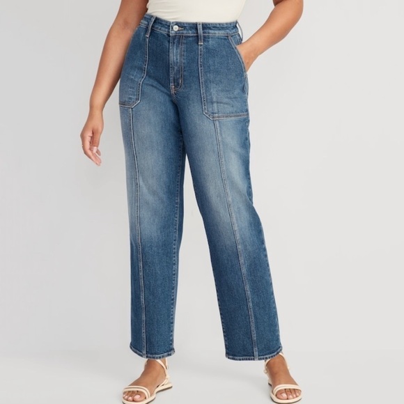 NWT Old Navy High Waisted OG Straight Utility Jeans in Knowles - Picture 1 of 9